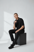 Men's Contrast-Trim Zip-Collar Polo & Track Pant Lounge Set